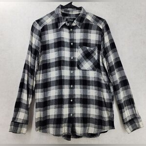Express Boyfriend Plaid Flannel Button Down Shirt Women's Size Small